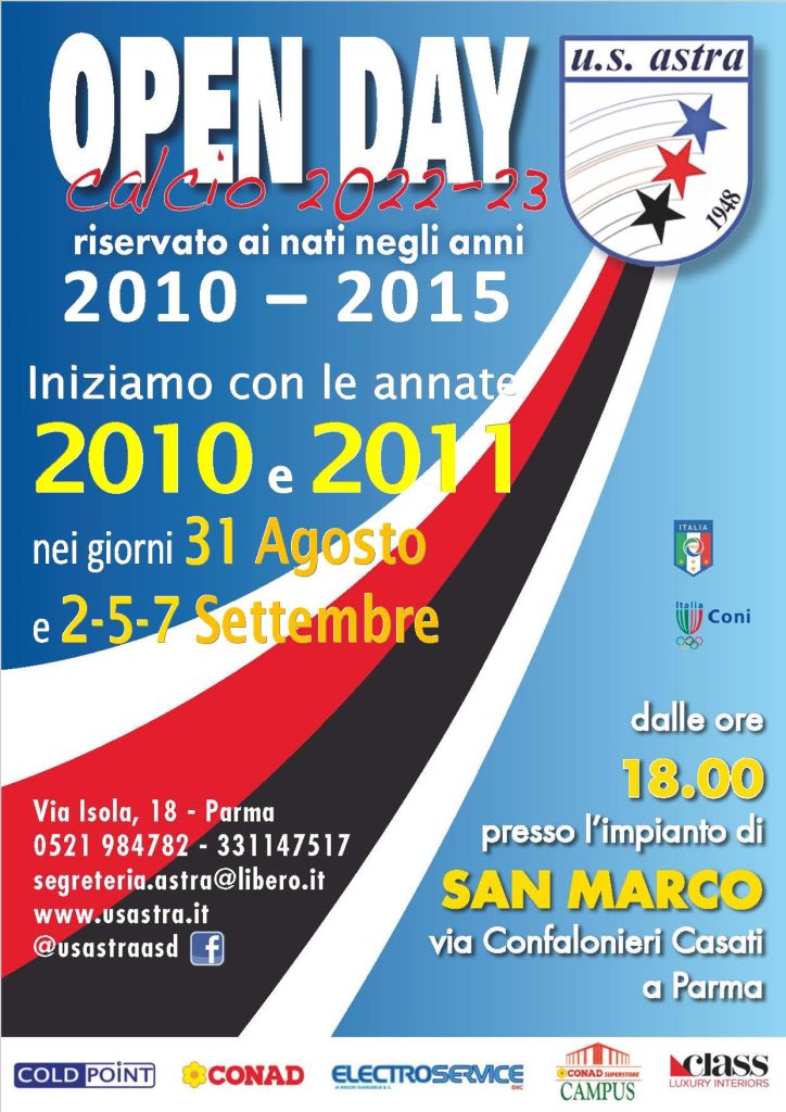 OPEN DAY riservato ai nati 2010 -2015