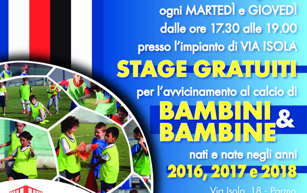 STAGE GRATUITI  per avvicinamento al calcio Bambini e Bambine – da Martedì 11 Aprile