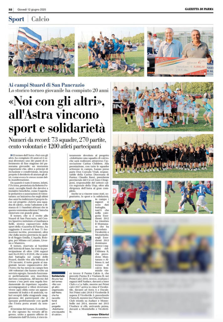 XX Torneo Noi con gli altri – Articolo della Gazzetta